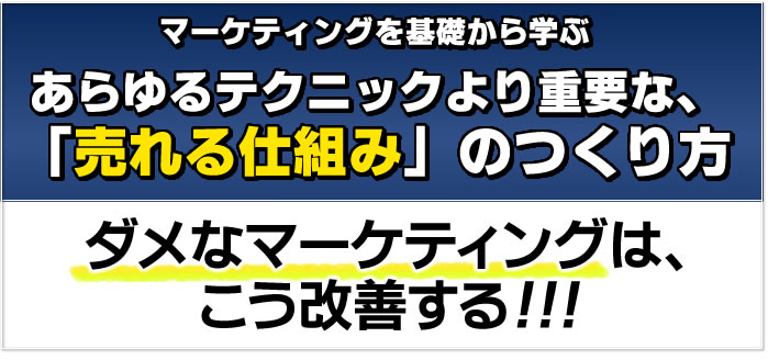 マーケティングを基礎から学ぶ　あらゆるテクニックより重要な「売れる仕組み」のつくり方　ダメなマーケティングは、こう改善する！